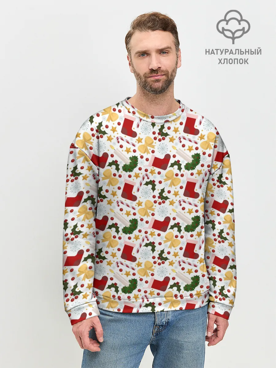 Мужской свитшот базовый / Рождественские Чулки