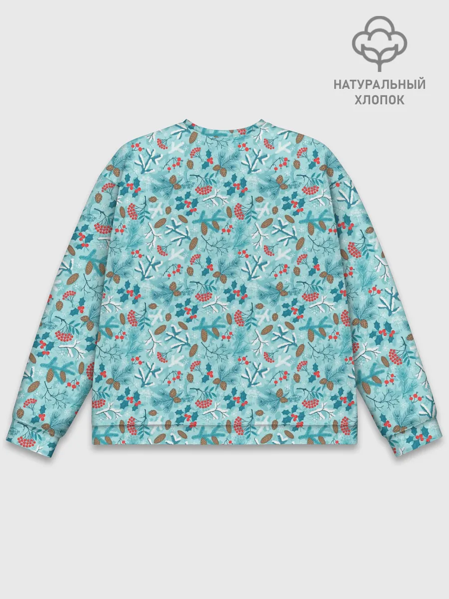 Мужской свитшот базовый / Зимний Лесной Пейзаж