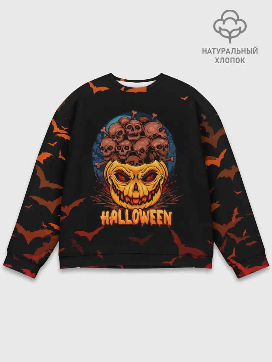 Мужской свитшот базовый / ТЫКВА С ЧЕРЕПАМИ