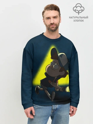 Мужской свитшот базовый / Dipper and yellow triangle