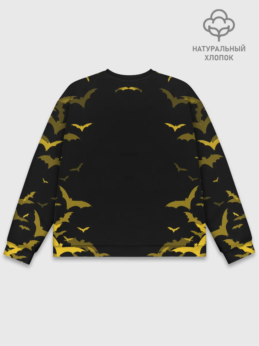 Мужской свитшот базовый / КОТ НА КЛАДБИЩЕ | ХЕЛЛОУИН