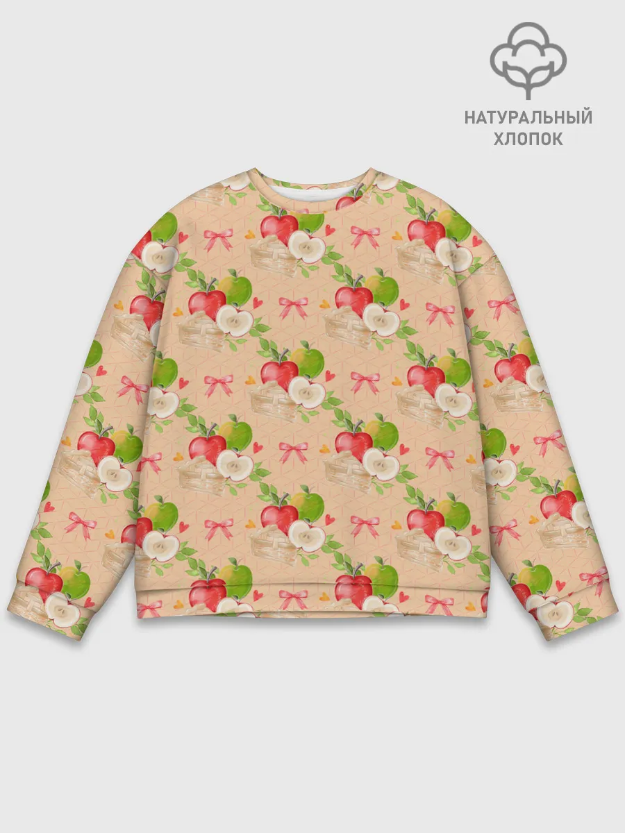 Мужской свитшот базовый / Яблоки паттерн