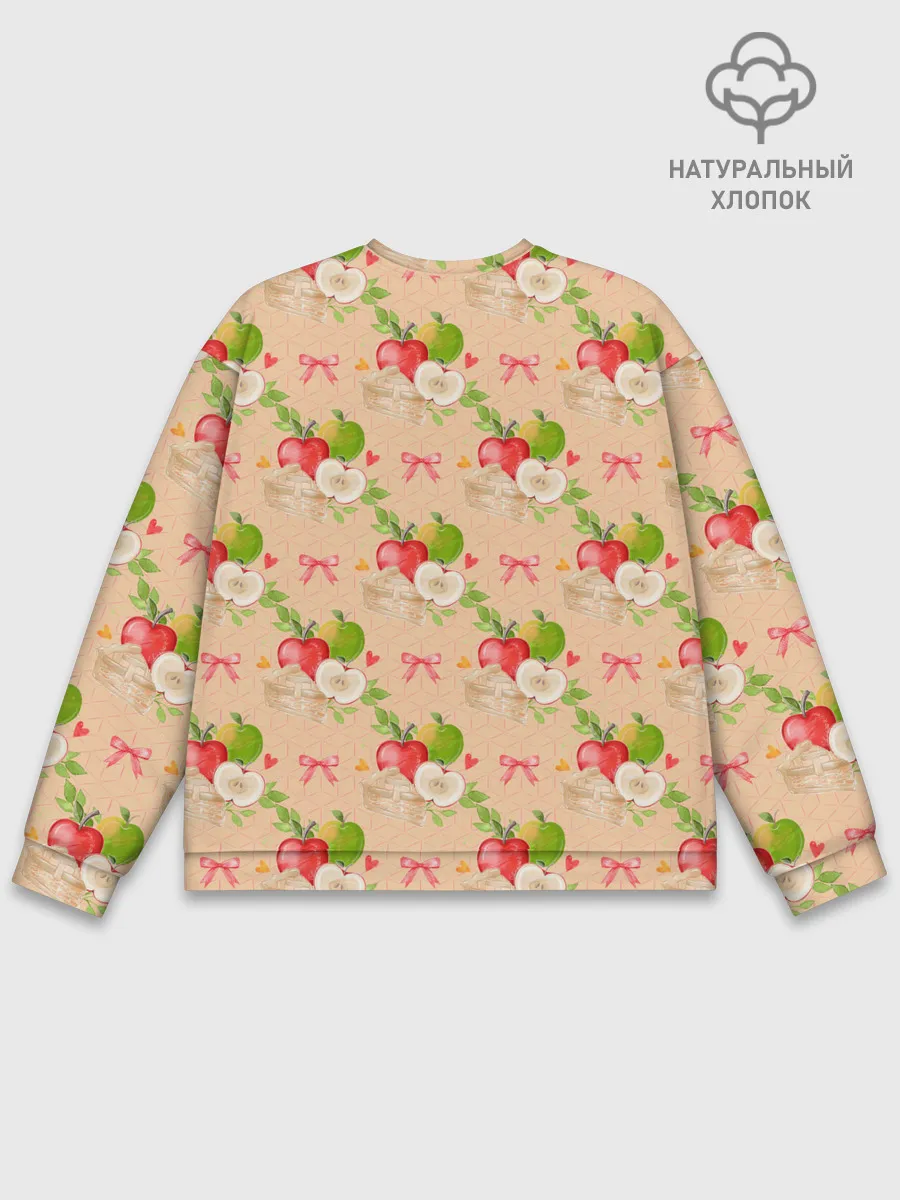 Мужской свитшот базовый / Яблоки паттерн