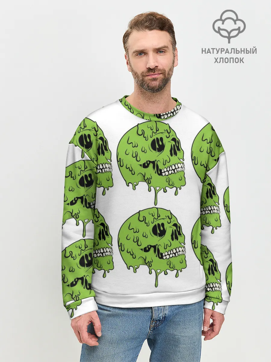 Мужской свитшот базовый / Кислотный Череп!)