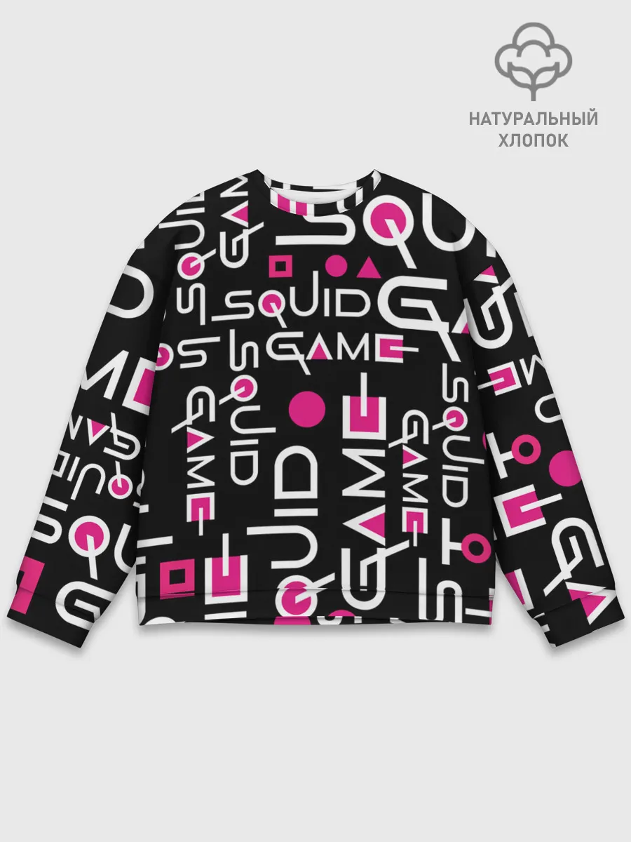 Мужской свитшот базовый / SQUID GAME ЛОГО PINK