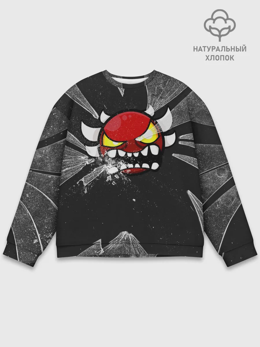 Мужской свитшот базовый / Геометри Даш осколки | Geometry Dash