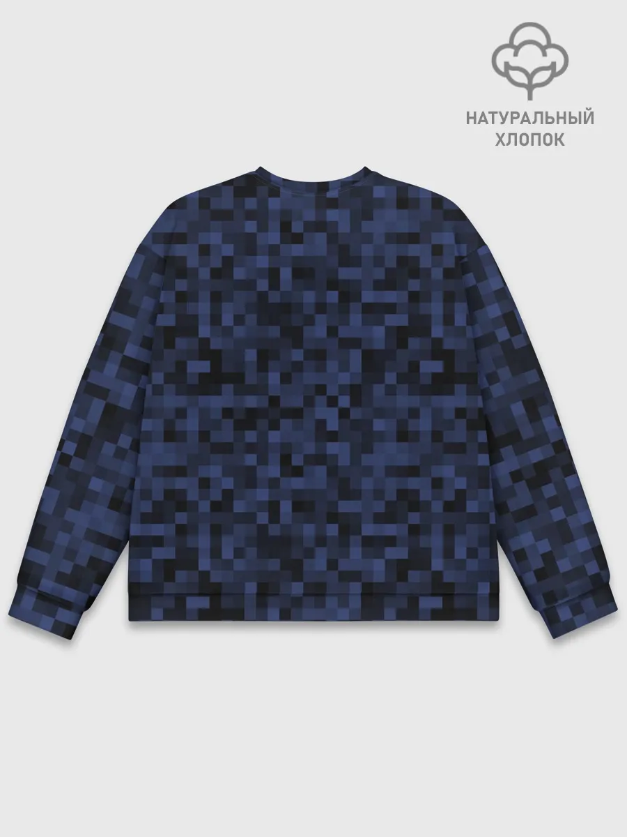 Мужской свитшот базовый / Темная пиксельная абстракция