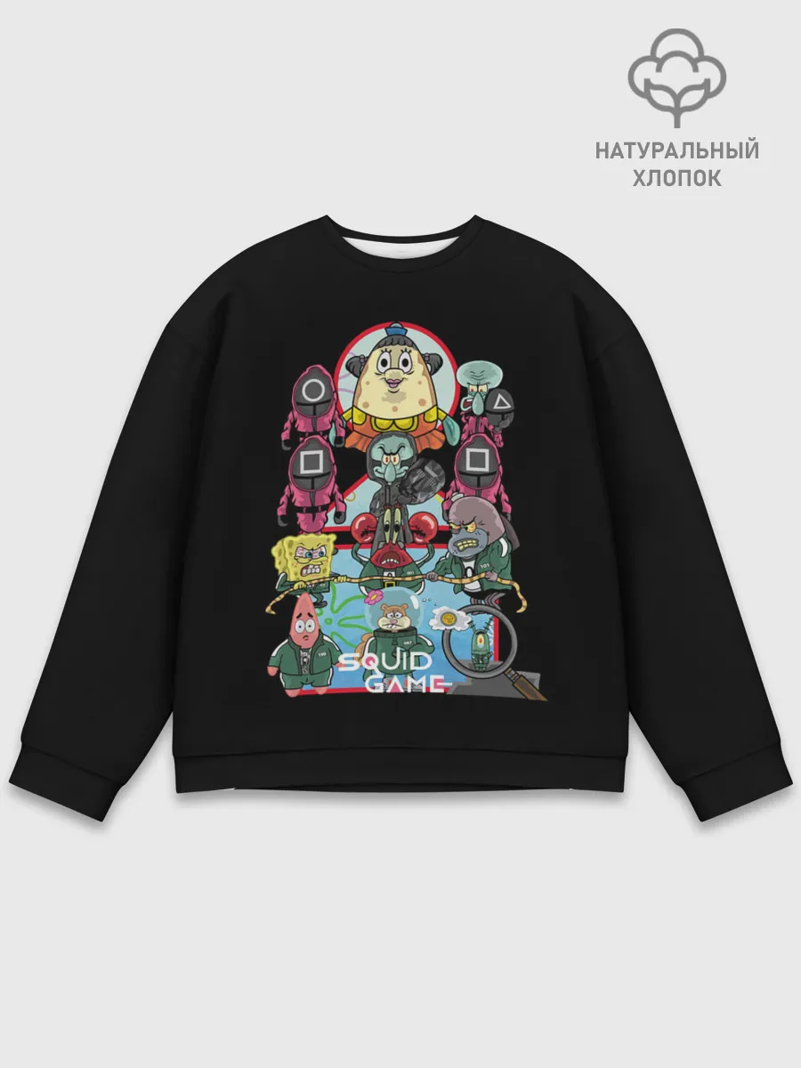 Мужской свитшот базовый / Кальмар на дне океана