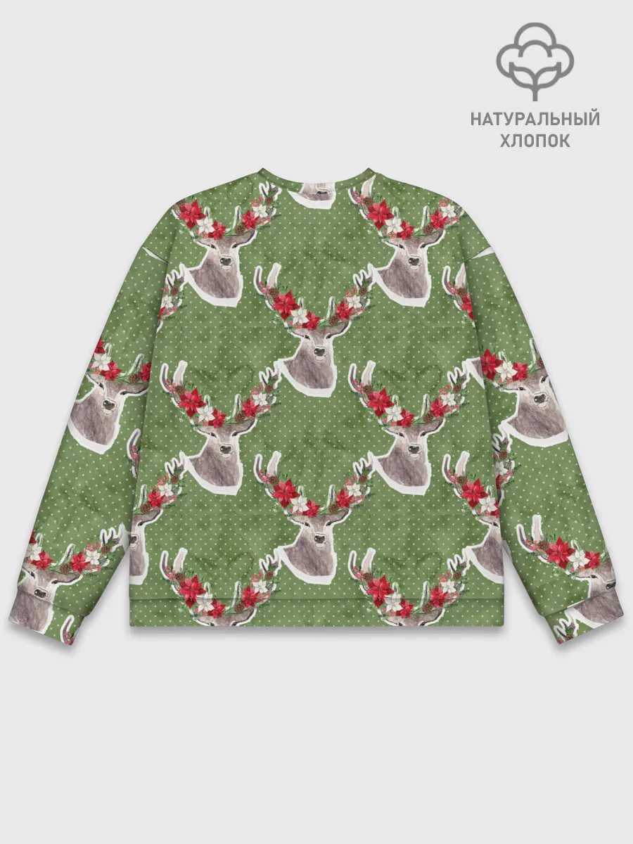 Мужской свитшот базовый / Новогодние олени 2022