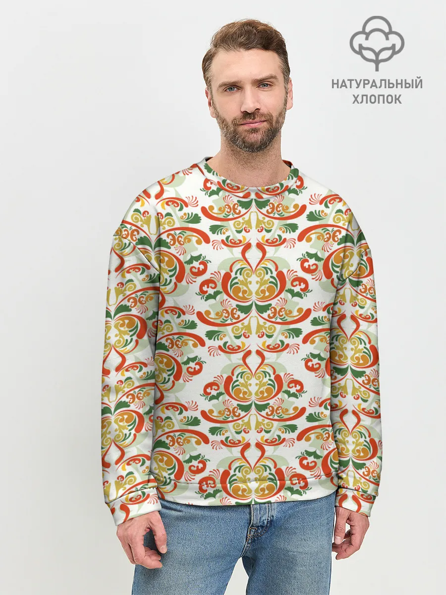 Мужской свитшот базовый / Хохломские узоры II