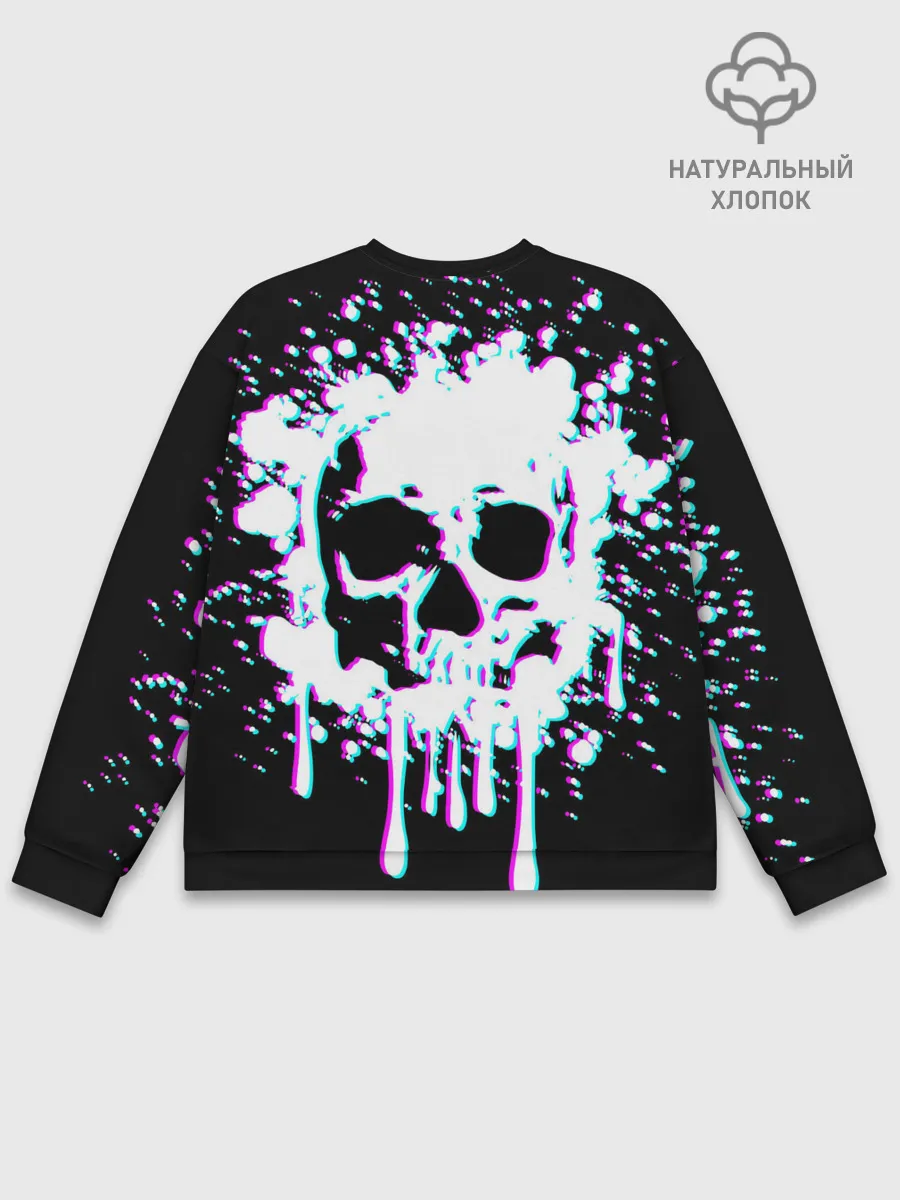 Мужской свитшот базовый / Мерцающий череп
