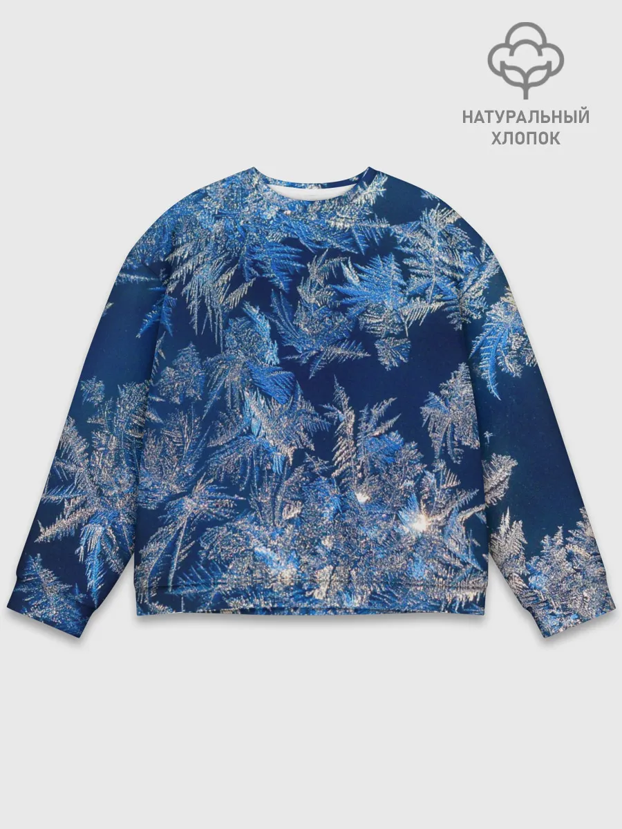 Мужской свитшот базовый / Снежинки макро snowflakes macro