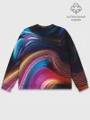 Мужской свитшот базовый / Цветные неоновые волны