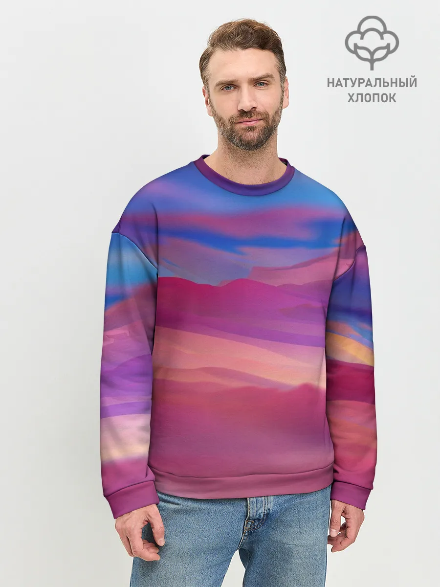 Мужской свитшот базовый / Гармоничные цветовые волны