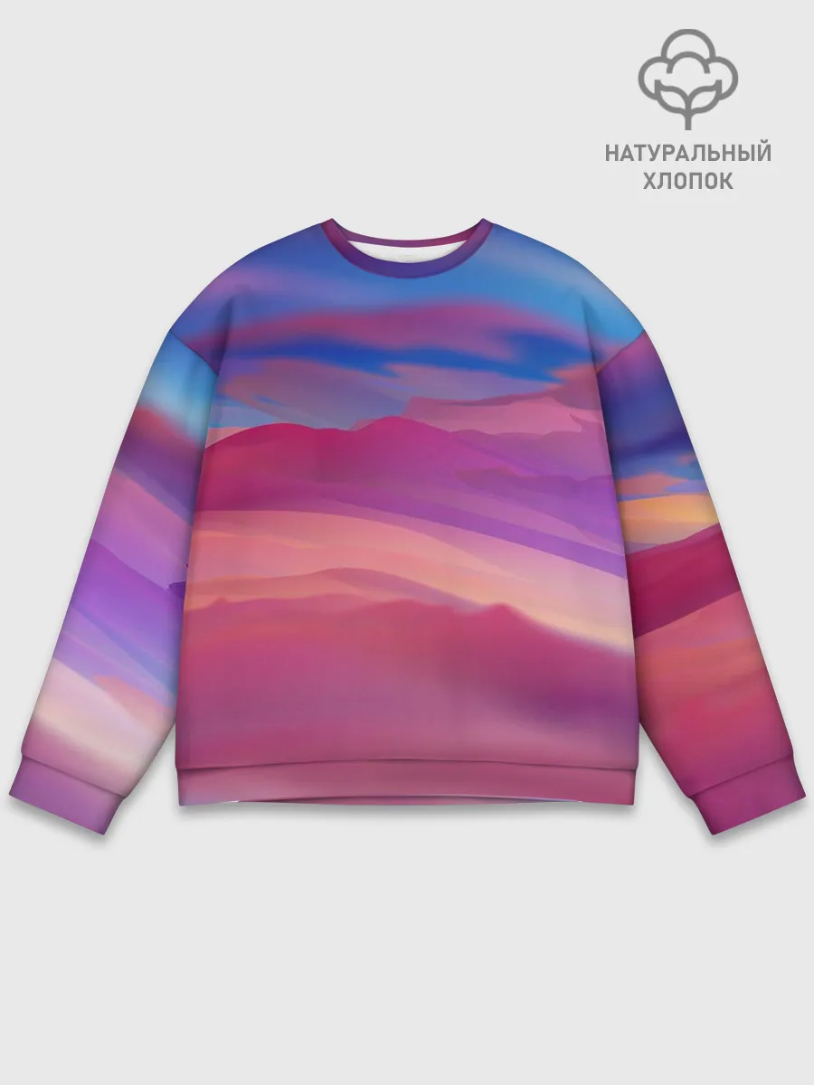 Мужской свитшот базовый / Гармоничные цветовые волны