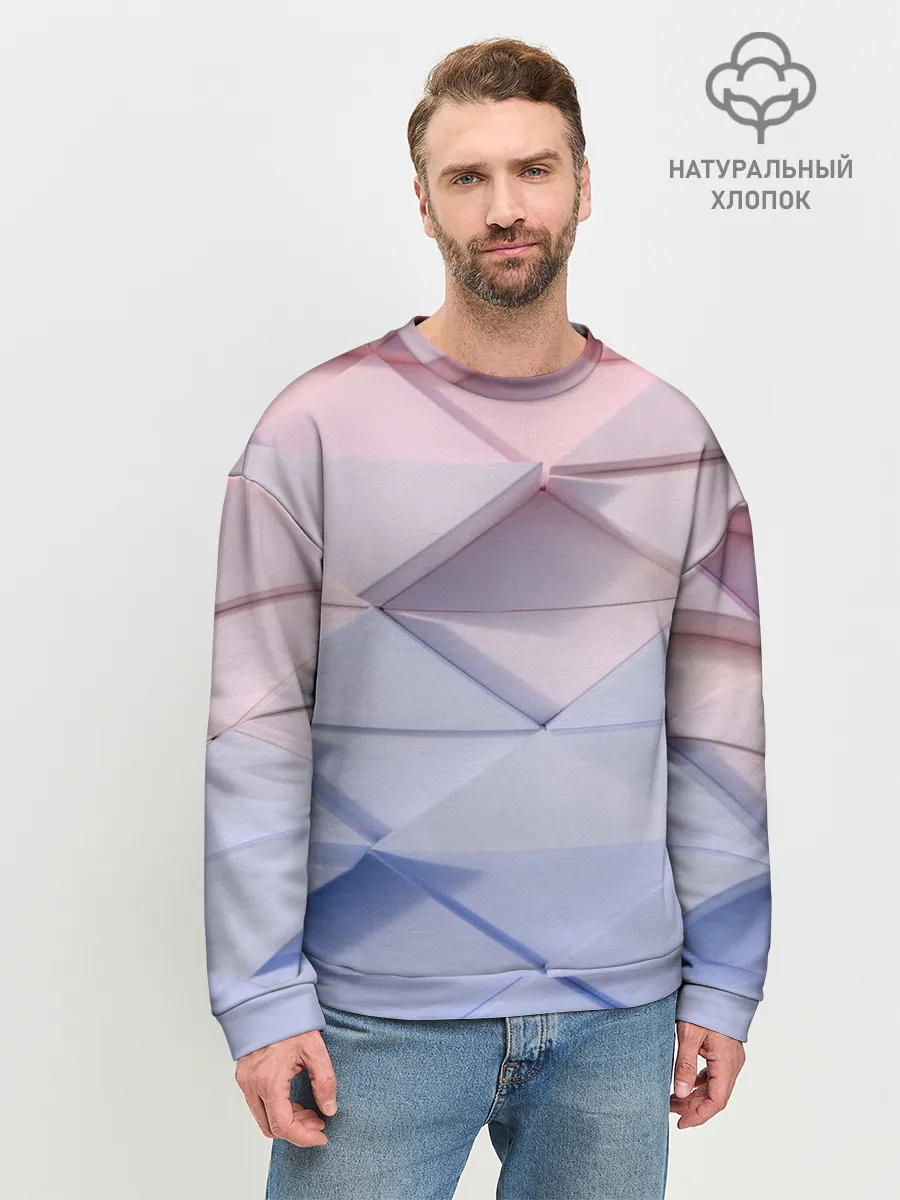 Мужской свитшот базовый / треугольники для тебя