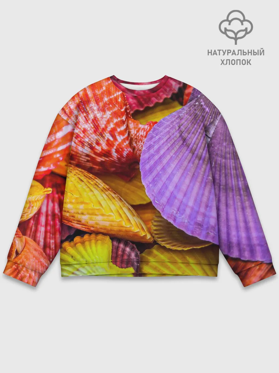 Мужской свитшот базовый / Разноцветные ракушки multicolored seashells