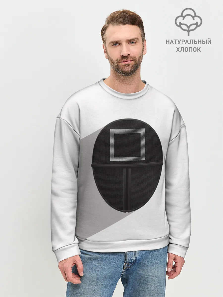 Мужской свитшот базовый / ИГРА В КАЛЬМАРА КВАДРАТ | SQUID GAME
