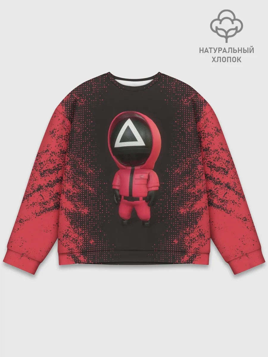 Мужской свитшот базовый / ИГРА В КАЛЬМАРА | СОТРУДНИК ТРЕУГОЛЬНИК