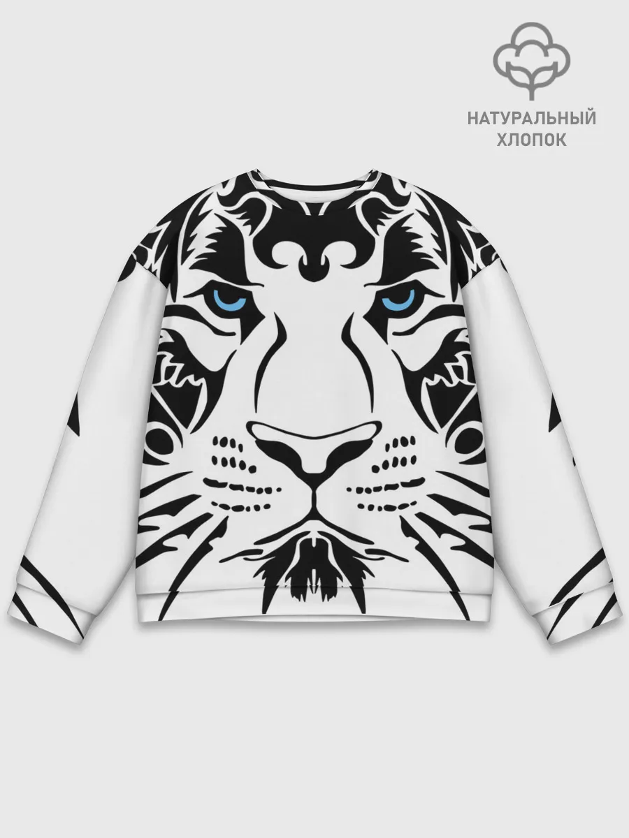Мужской свитшот базовый / Водяной голубоглазый тигр