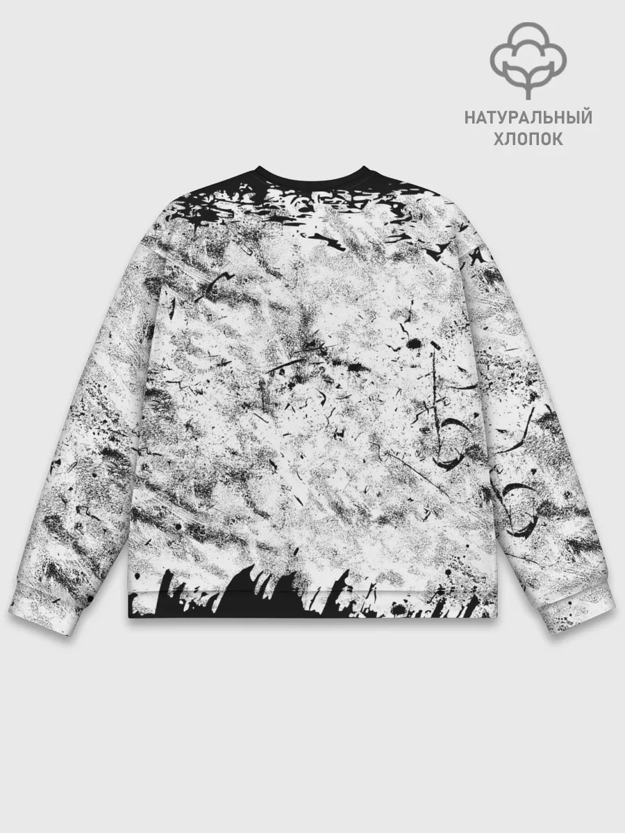 Мужской свитшот базовый / Надпись Слипкнот Рок Группа ЧБ | Slipknot