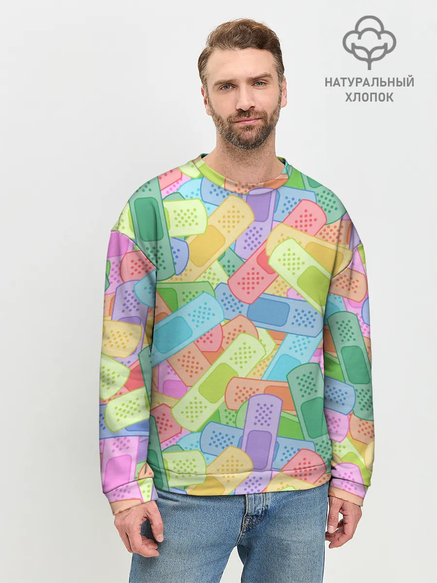 Мужской свитшот базовый / Цветные пластыри