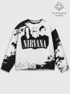 Мужской свитшот базовый / Нирвана Рок Группа Гранж ЧБ | Nirvana