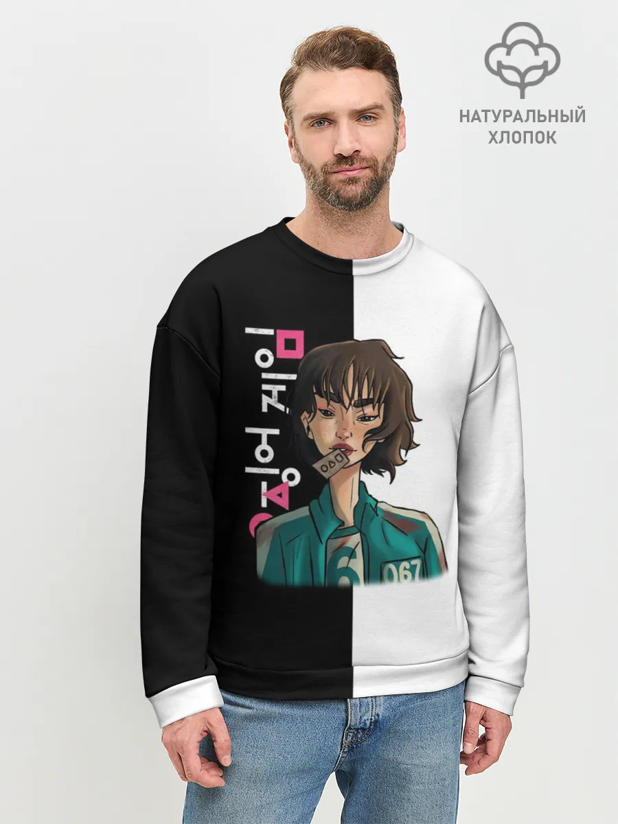 Мужской свитшот базовый / ИГРА В КАЛЬМАРА НОМЕР 067 | SQUID GAME