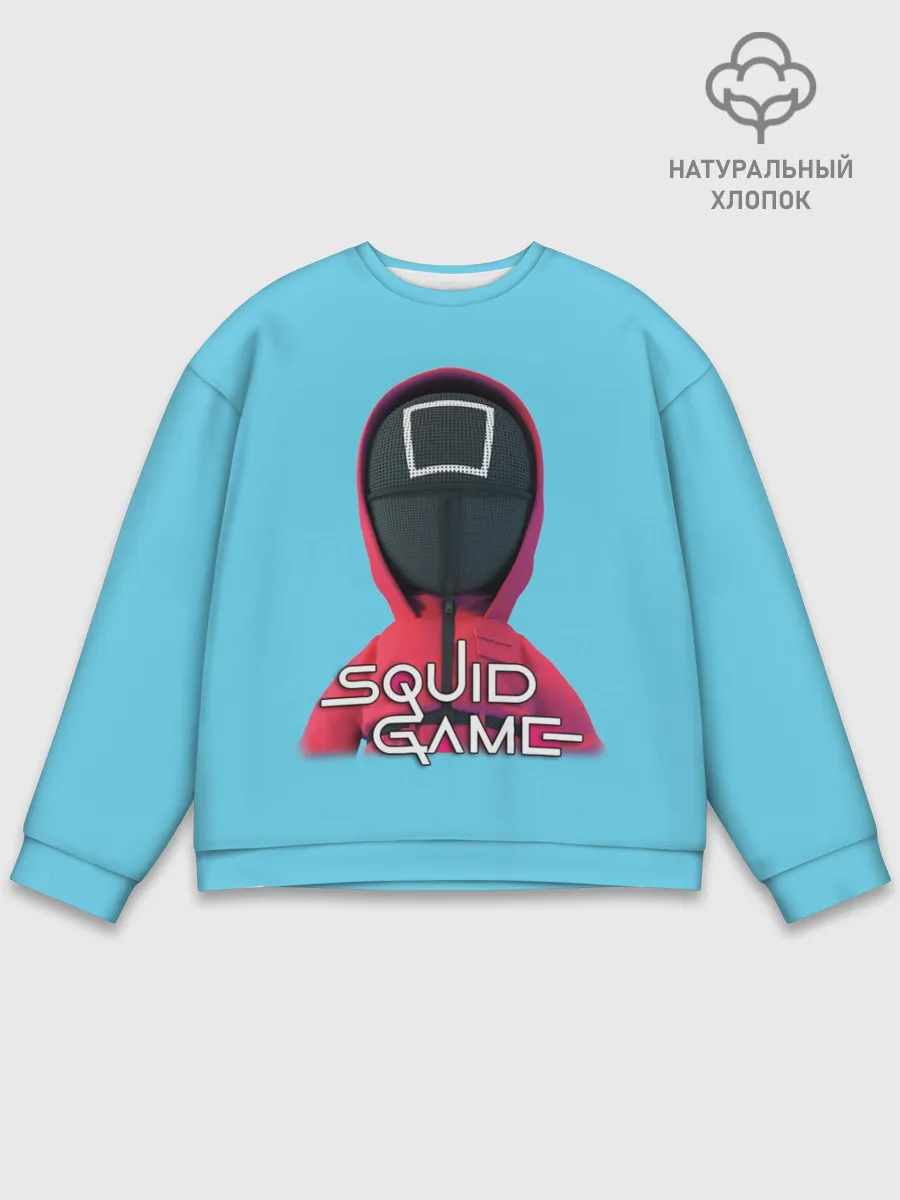 Мужской свитшот базовый / Squid game квадрат - Игра в кальмара