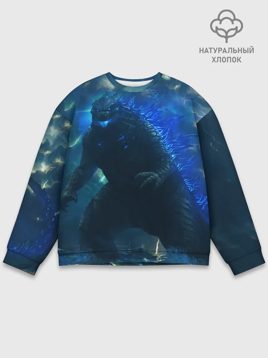 Мужской свитшот базовый / ГОДЗИЛЛА В МОРЕ