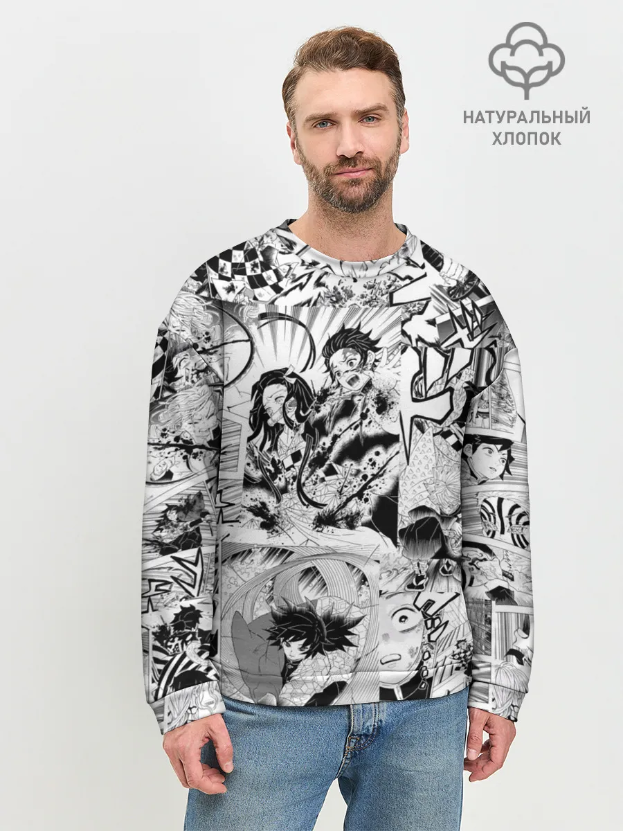 Мужской свитшот базовый / Клинок, рассекающий демонов, МАНГА