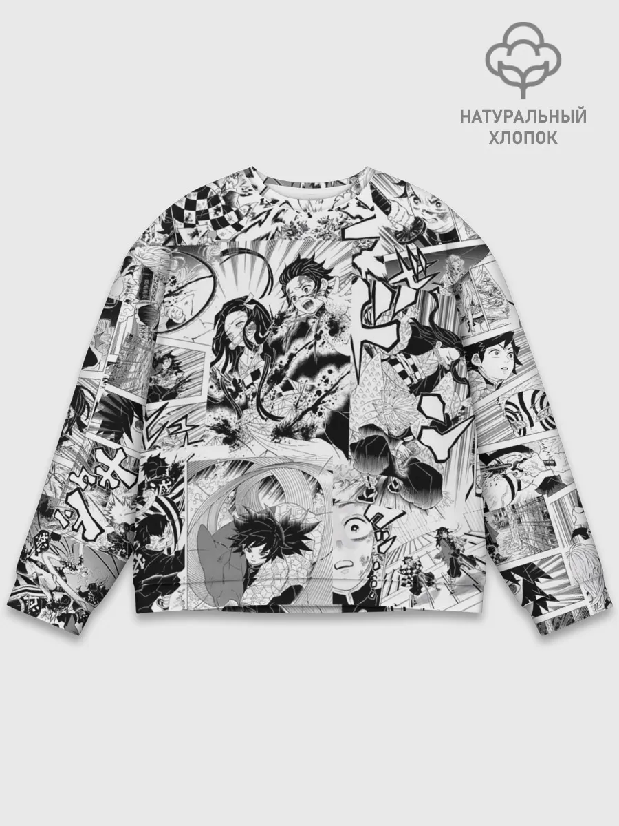 Мужской свитшот базовый / Клинок, рассекающий демонов, МАНГА