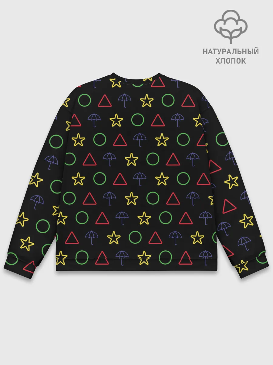 Мужской свитшот базовый / ИГРА В КАЛЬМАРА, ФИГУРКИ ИГРЫ, ПЕЧЕНЬЕ