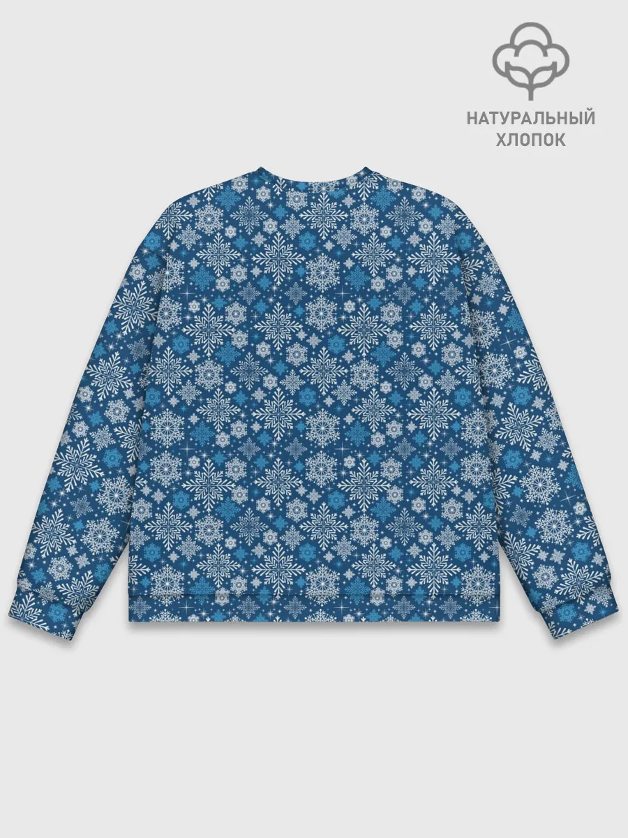 Мужской свитшот базовый / Снежные Узоры на Новый Год