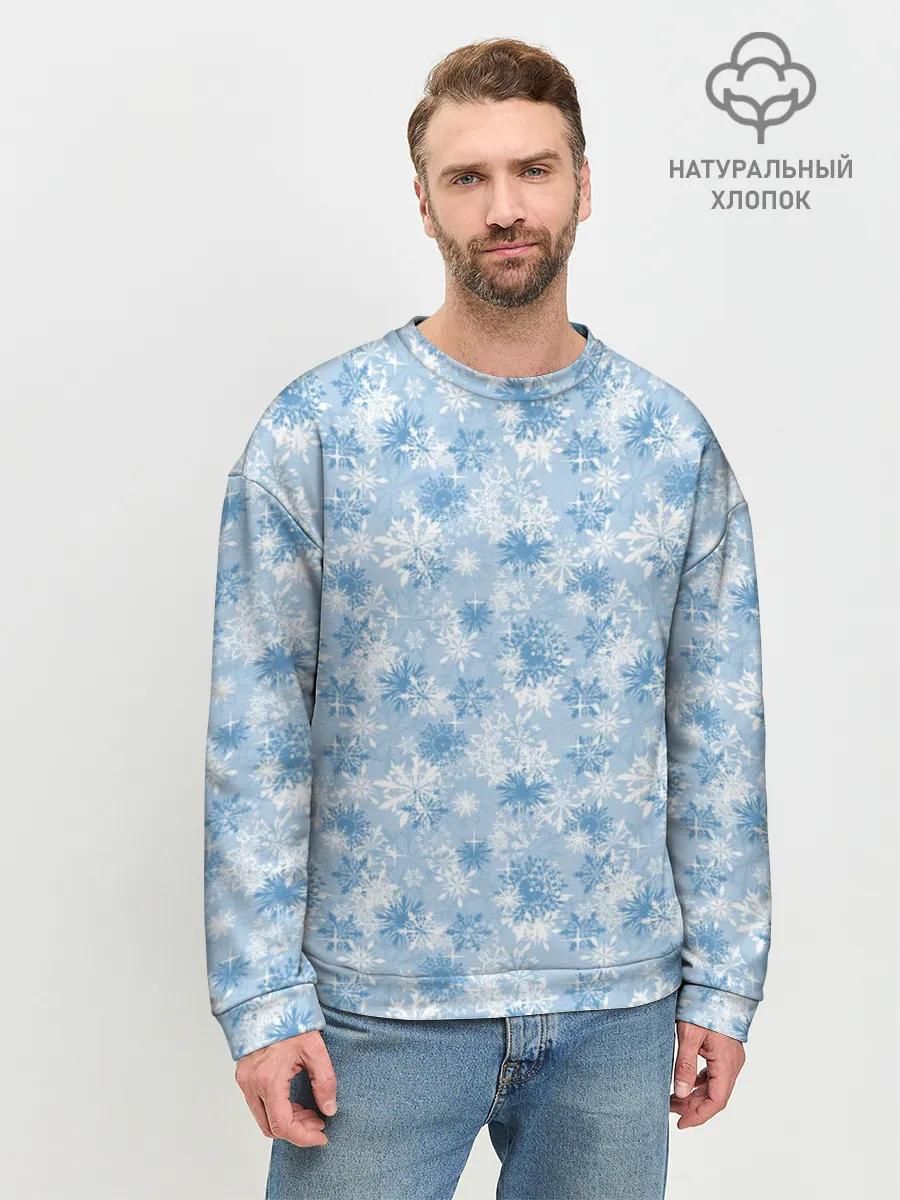 Мужской свитшот базовый / Морозное Снежное Утро