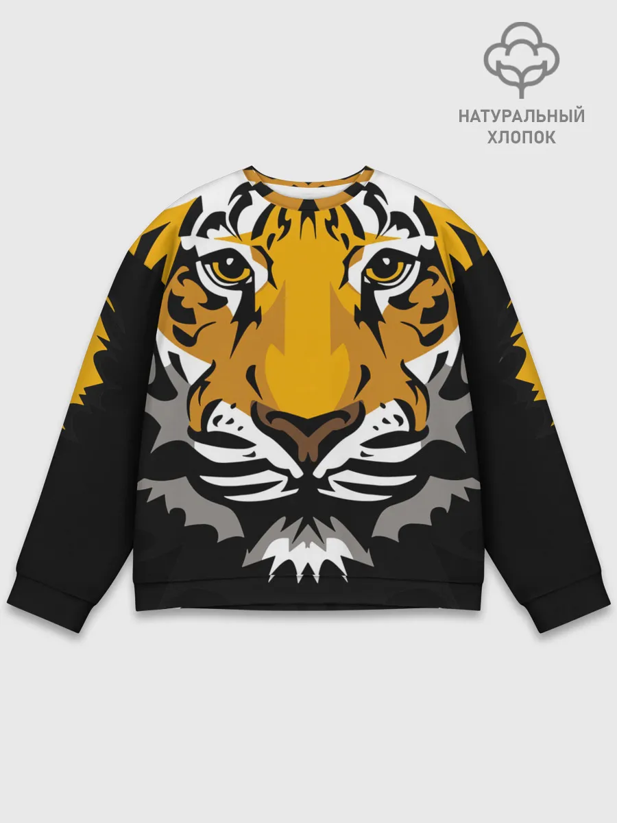 Мужской свитшот базовый / Суровый взгляд тигра