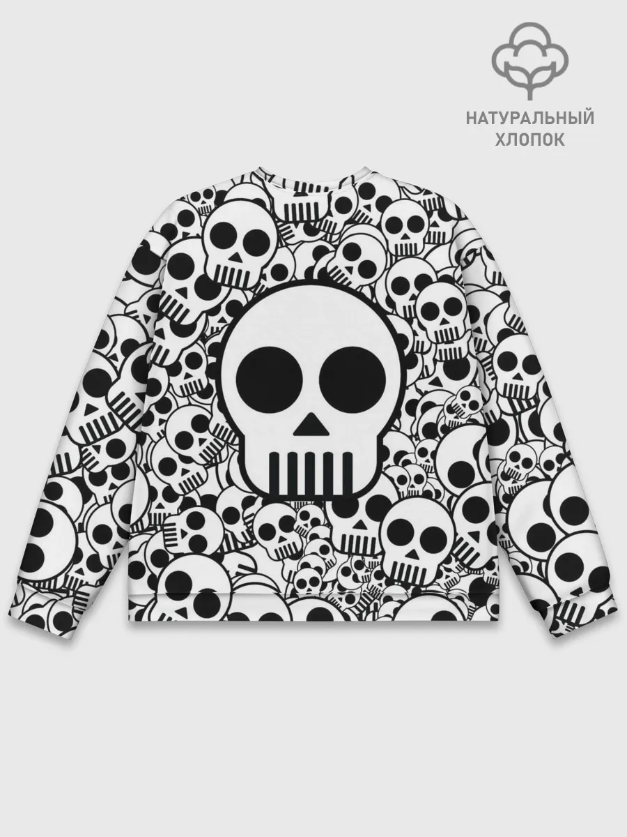 Мужской свитшот базовый / черепа чб