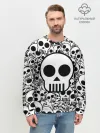 Мужской свитшот базовый / черепа чб