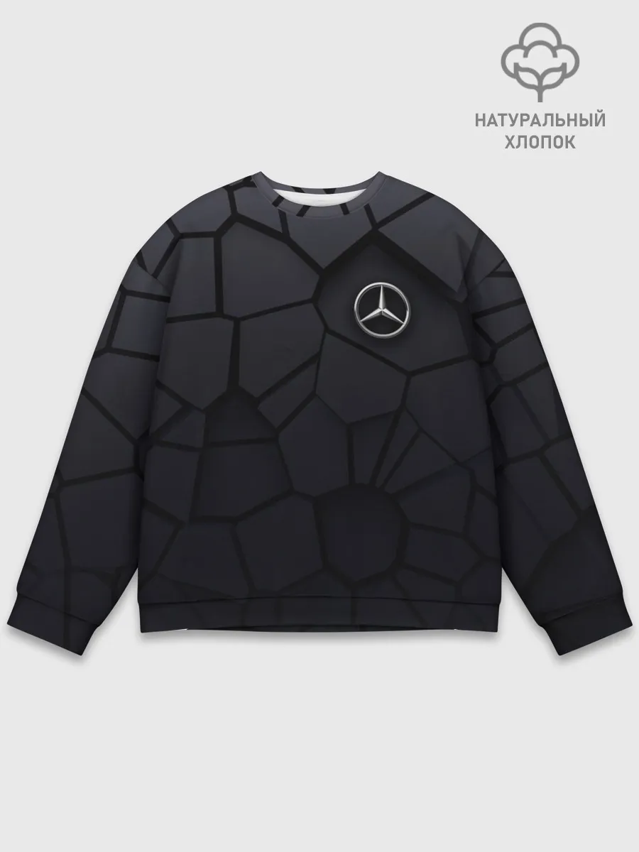 Мужской свитшот базовый / Мерседес 3D плиты