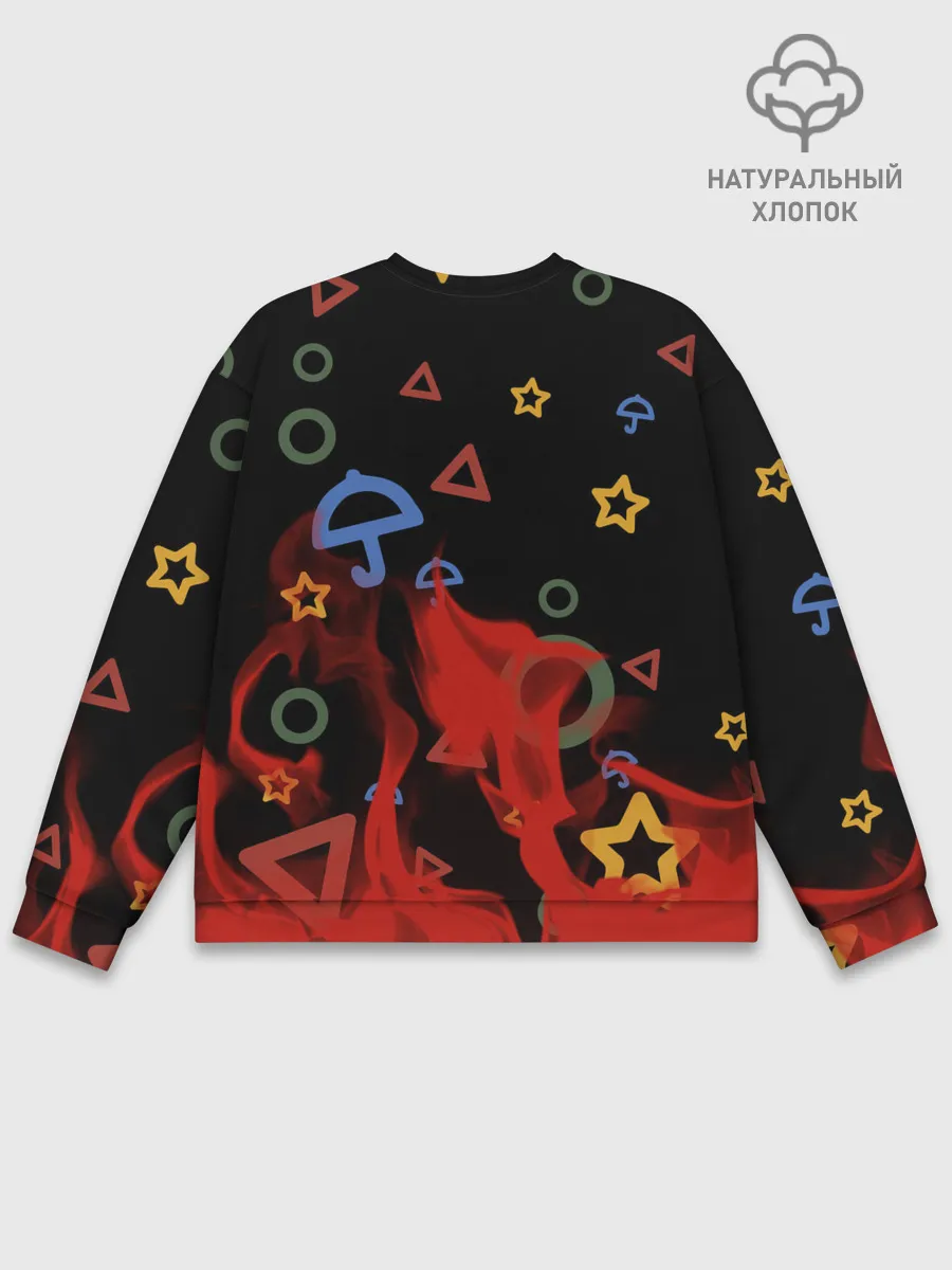 Мужской свитшот базовый / Игра в кальмара пламя.