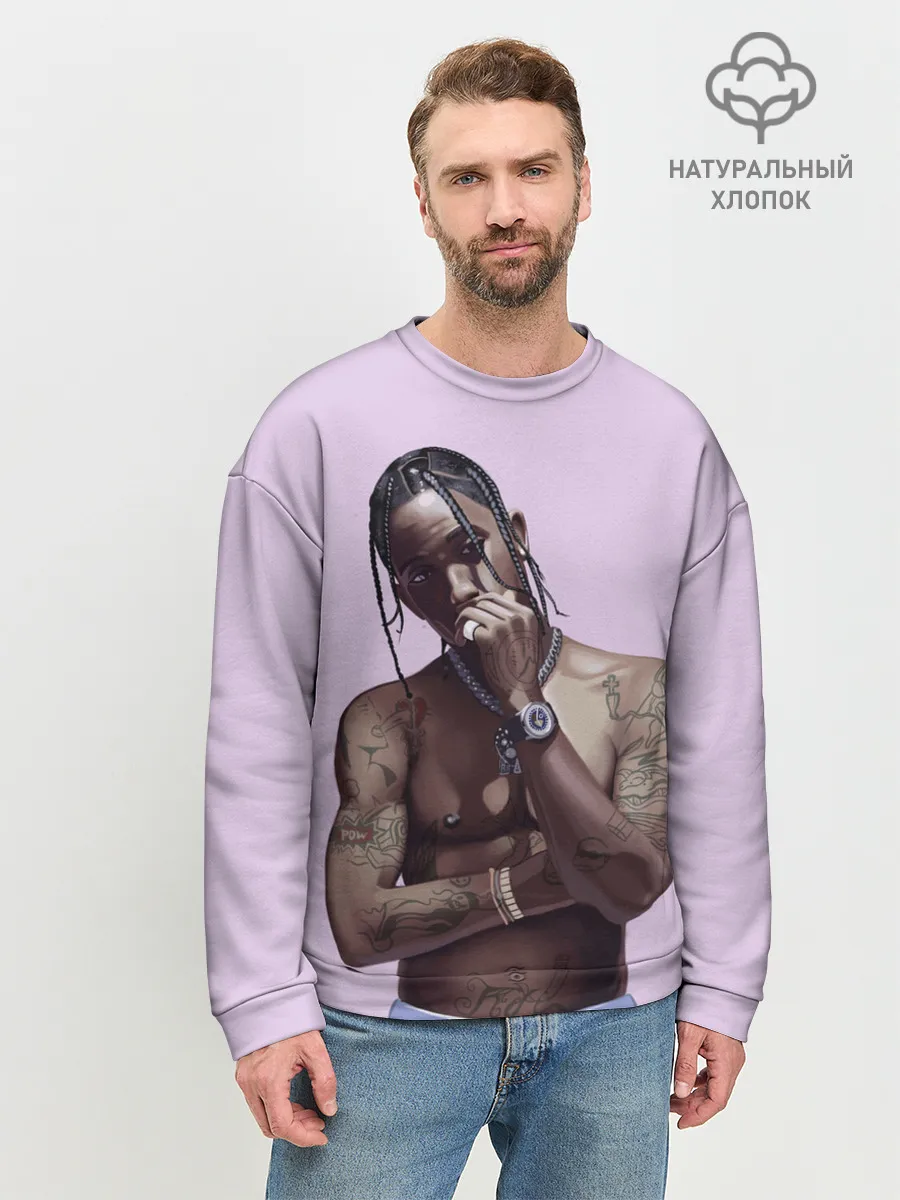 Мужской свитшот базовый / Задумчивый Трэвис