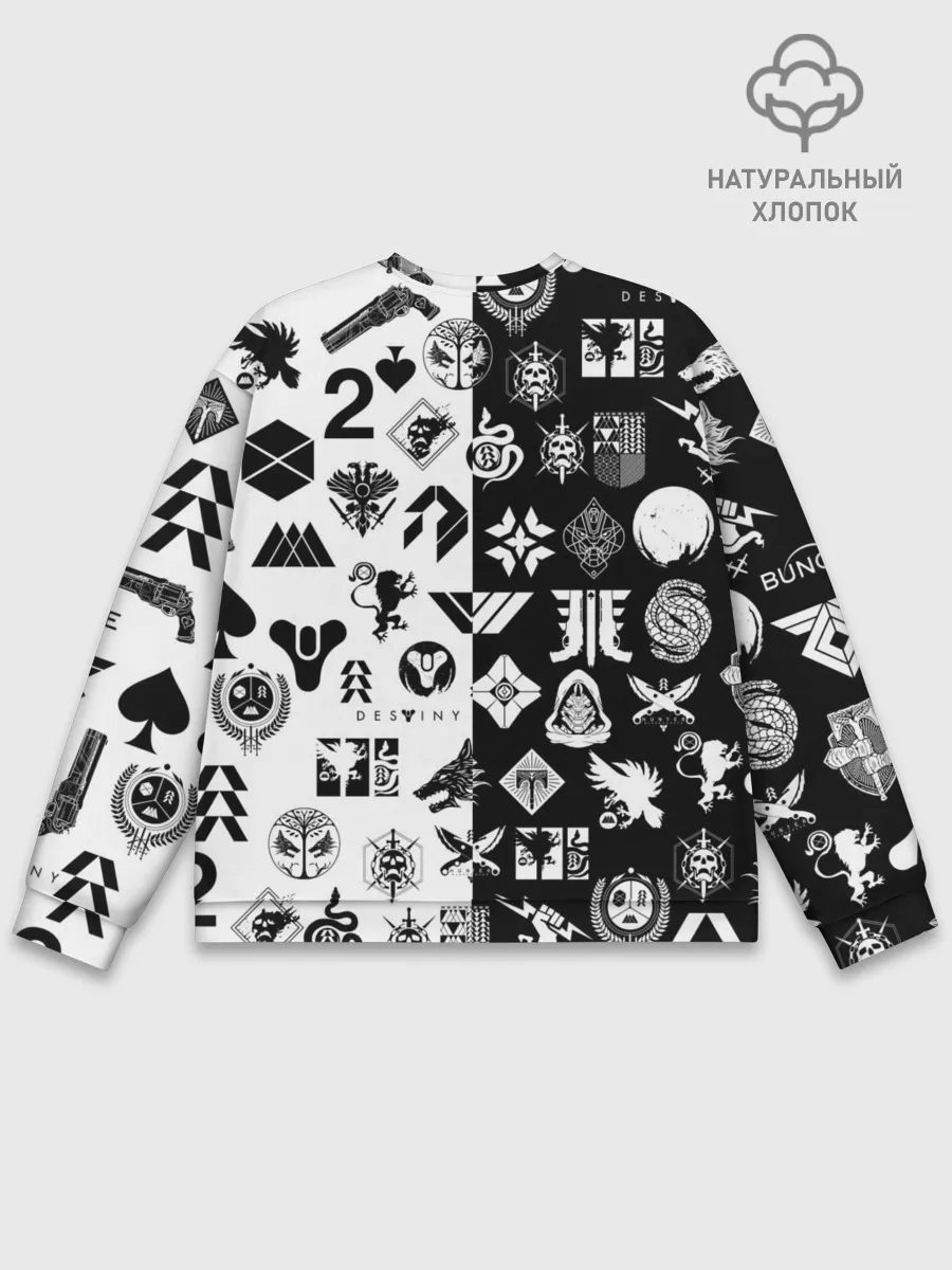 Мужской свитшот базовый / DESTINY LOGOBOMBING ЧЁРНО БЕЛОЕ