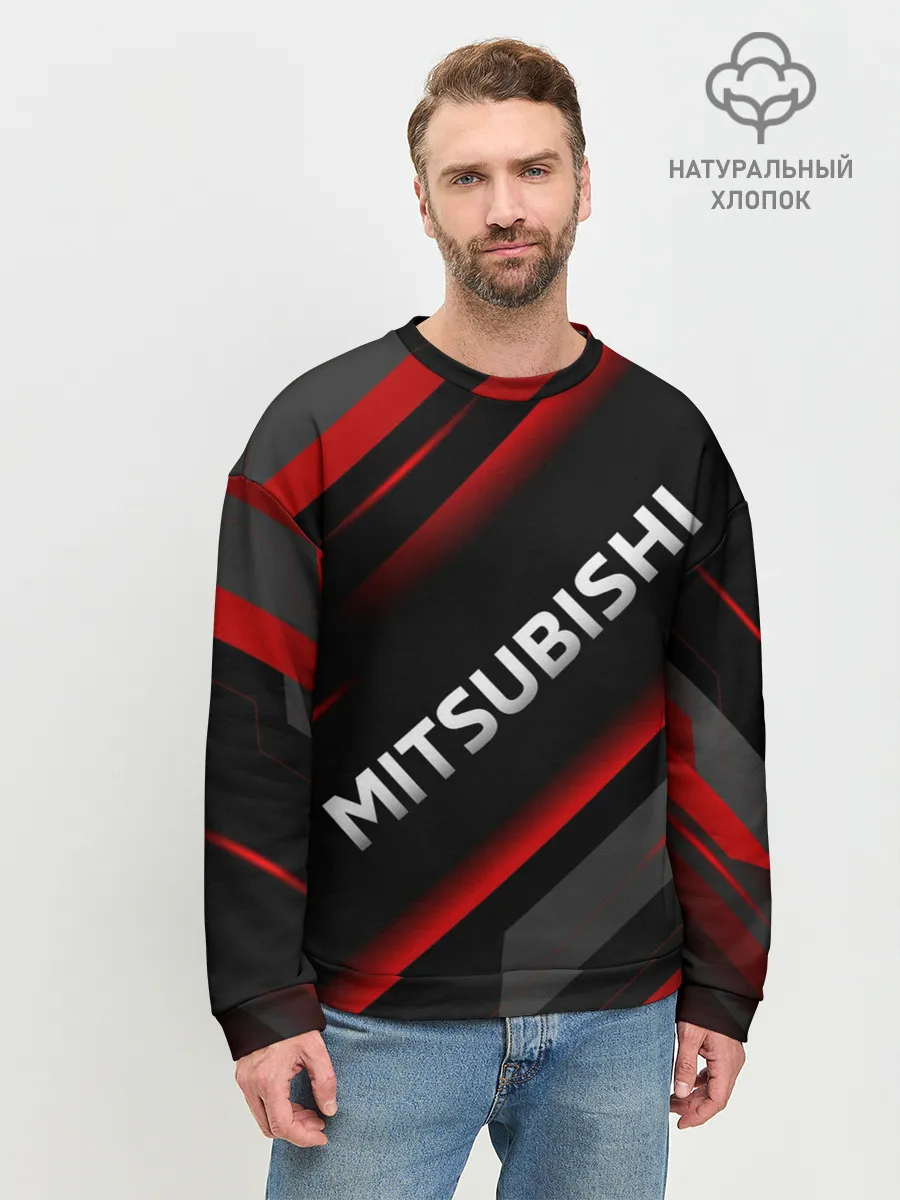 Мужской свитшот базовый / Митсубиси геометрия