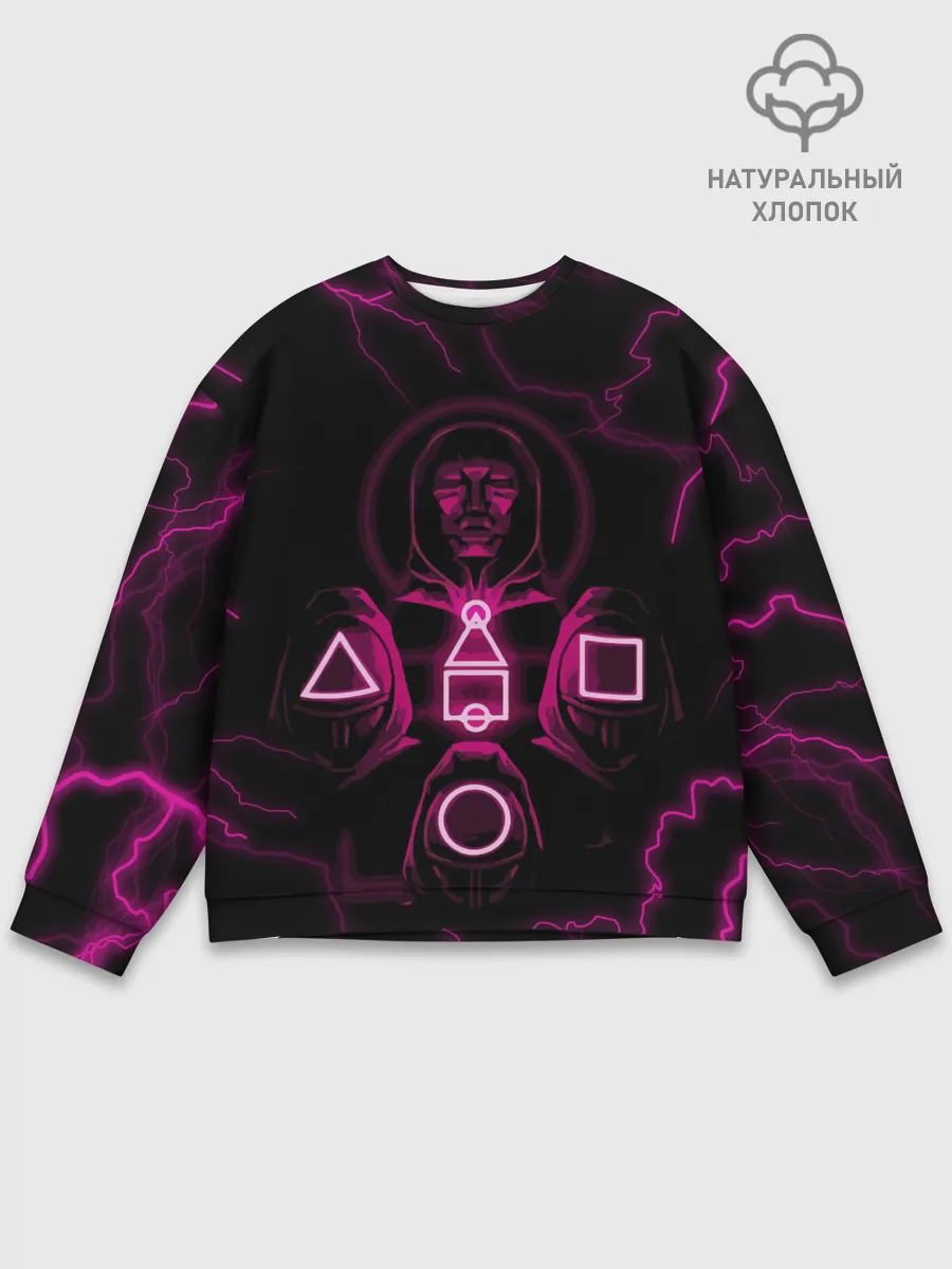 Мужской свитшот базовый / Игра в кальмара смотрящий тут как тут