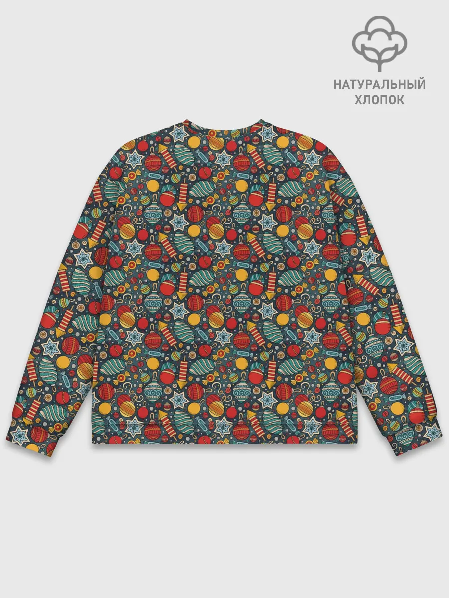 Мужской свитшот базовый / Новогодняя Праздничная Символика