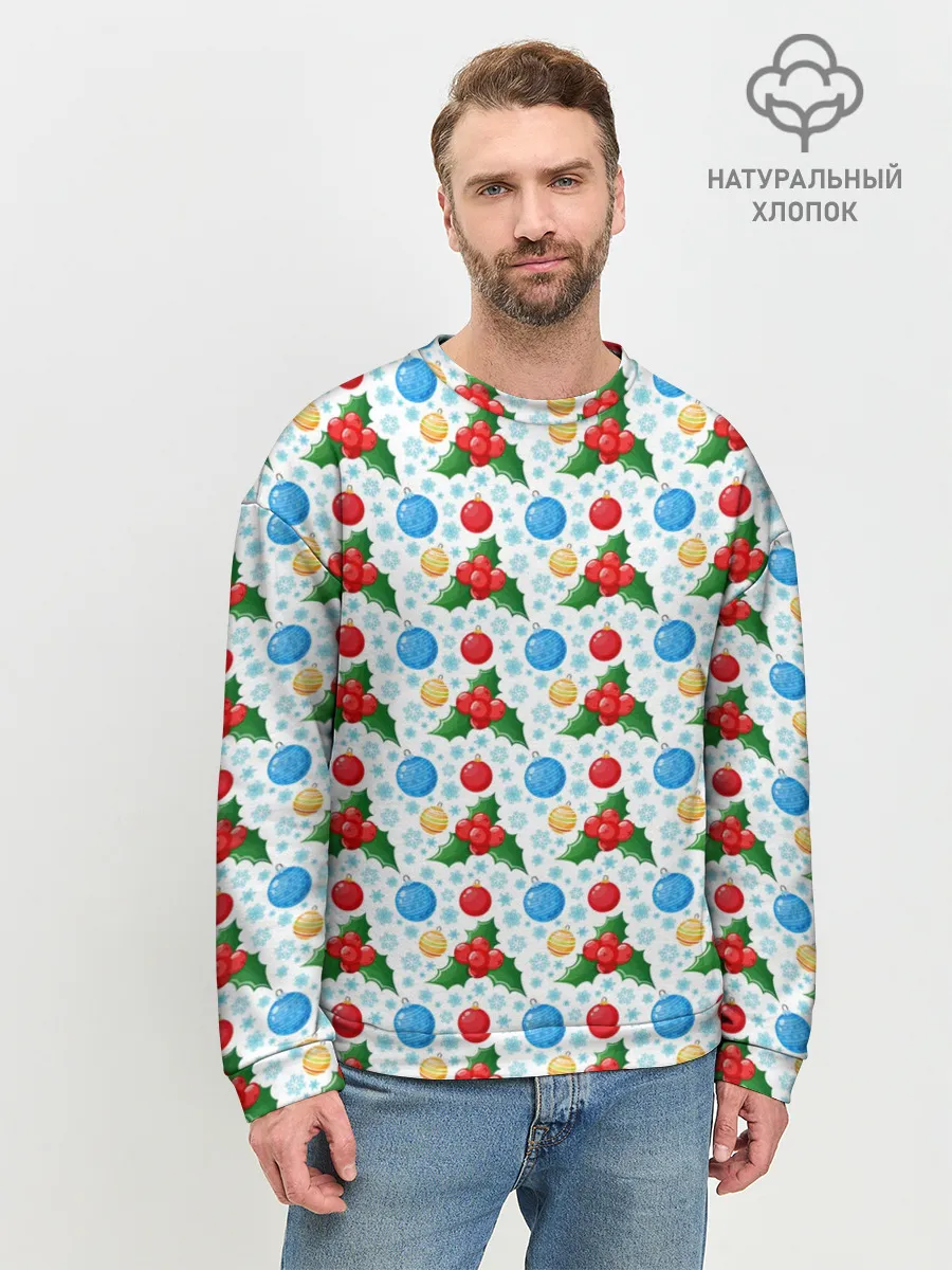 Мужской свитшот базовый / Новогодняя Символика