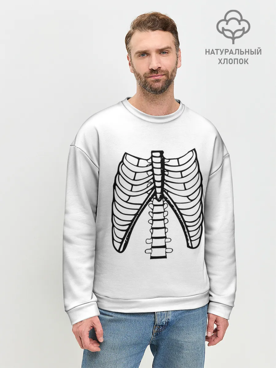 Мужской свитшот базовый / ребра скелета