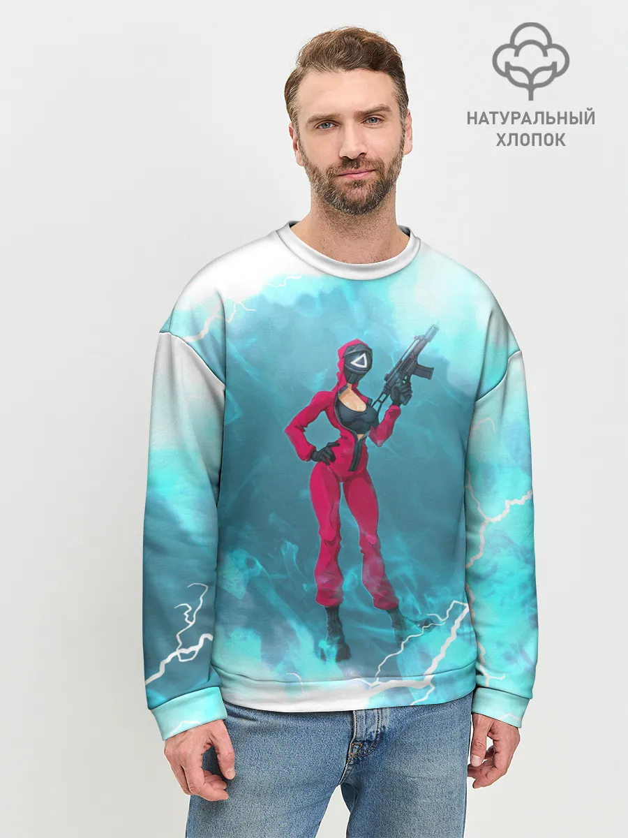 Мужской свитшот базовый / ОХРАНА НА ЧЕКУ | ТРЕУГОЛЬНИК