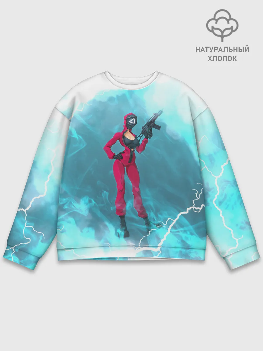 Мужской свитшот базовый / ОХРАНА НА ЧЕКУ | ТРЕУГОЛЬНИК