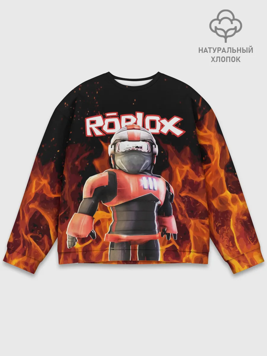 Мужской свитшот базовый / ROBLOX FIRE | РОБЛОКС ОГОНЬ | ПОЖАРНЫЙ